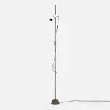 Gino Sarfatti, Floor lamp, model 1074, 1957, chrome-plated steel, cast iron, aluminum