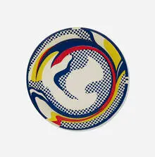 Paper Plate by Roy Lichtenstein, 1969, screenprint in colors on paper plate, sold Jan 2022