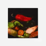 Peppers by Donald Sultan, 1989, screenprint in colors, sold Jan 2022