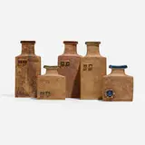 Curt M. Addin, Collection of five vases, 1980-1990, glazed earthenware