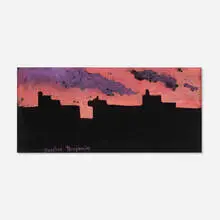 Untitled by Gershon Benjamin, c. 1970, watercolor on black paper, sold Jan 2022