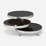 Maison Mercier, Occasional table, c. 1970, chrome-plated steel, laminate
