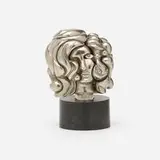 Miguel Ortiz Berrocal, Portrait de Michele, 1969, nickel-plated zamak, brass, cubic zirconia, enamel