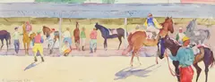 Untitled by Boris Sporykhin, watercolour 20 x 51cm, sold May 2022