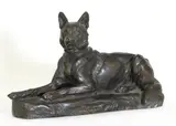 Louis Riché, Untitled, 1877-1949) A recumbent Alsatian bronze with brown patina