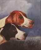 Colin Graeme Roe, Untitled, Colin Graeme Roe (1858-1910) Pointer and Setter oil on canvas 51 x 40.5cm