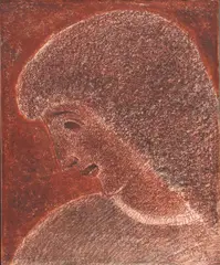 Irakli Ochiauri, Untitled, wax crayon 49.5 x 39.5cm Ochiauri was a Georgian painter and sculptor