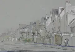 Charlotte Halliday, Untitled, watercolour and pencil heightened with white 17.2 x 38cm .