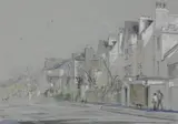 Charlotte Halliday, Untitled, watercolour and pencil heightened with white 17.2 x 38cm .