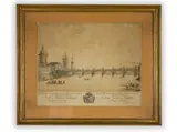 Johann Balzer, Charles Bridge, 18th century, Coloured copper engraving, paper