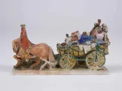 František Uprka, Festive Horse Carriage, First half of 20th century, Polychrome plaster