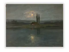 Rudolf Hlaváček, Night Scenery, Late 19th/early 20th century, Oil on canvas