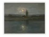 Rudolf Hlaváček, Night Scenery, Late 19th/early 20th century, Oil on canvas