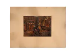 Josef Král, A Room, First half of 20th century, Oil on cardboard