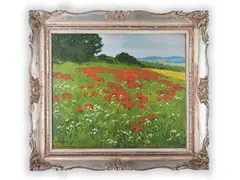 Karel Schadt, Red Poppies, First half of 20th century, Oil on canvas on cardboard
