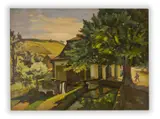 František X. Procházka, House by the Creek, 1927, Oil on cardboard