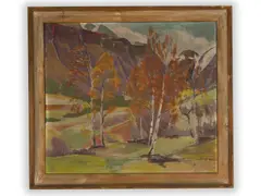 Hallvard Blekastad, Autumn Landscape, 20th century, Oil on canvas