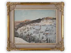 Winter Landscape by Jan Kozelka, First half of 20th century, Oil on cardboard, sold Oct 2020