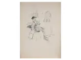 Karel Rélink, Three Portraits, 1900, Ink on cardboard
