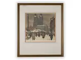 Tavík František Šimon, Old Town Square, 19th century, Coloured etching, aquatint, paper