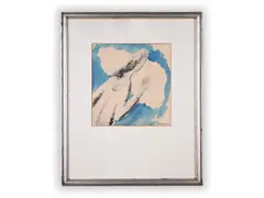 Richard Wiesner, Girl with an Apple, 1929, Mixed media, ink, watercolour, paper