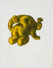 Tom Otterness, Ohne Titel, 1983, Wachskreide und Bleistift auf leichtem Karton