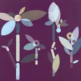 Susanne Paesler, Ohne Titel (Dark Flowers), 2005, Lack und Alkydfarbe auf Aluminium