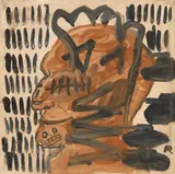 A. R. Penck, "aus der Serie Unterground", 1972, Acryl auf Leinwand