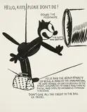 Raymond Pettibon, Hello, Kitty, Please Don't Die!, 1991, Serigrafie auf festem Velin