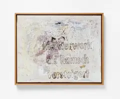 "Meisterwerk als Ramsch versteigert" by Sigmar Polke, Mischtechnik auf Leinwand, sold Oct 2024