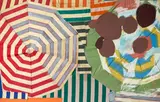 Michael Reiter, "Sonnenwende", 1989, Acryl auf Markisenstoff, auf klappbarem Keilrahmen