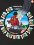 Chéri Samba, Etonnement, 1994, Farboffsets, collagiert über Acryl auf Leinwand