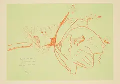 Thomas Schütte, Ohne Titel, 2015, Farbradierung auf chamoisfarbenem Velin, mittig gefalzt