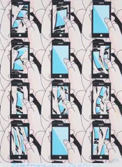 Thomas Bayrle, Telefonare sempre telefonare, 2013, Inkjet-Print auf Papier