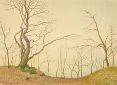 Gustav Wunderwald, Ohne Titel, Farbstift auf chamoisfarbenem Velin