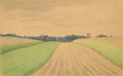 Gustav Wunderwald, Ohne Titel, Farbstift auf chamoisfarbenem Velin