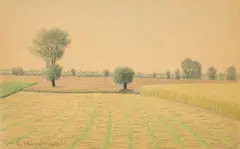 Gustav Wunderwald, Ohne Titel, Farb- und Bleistift auf chamoisfarbenem Velin