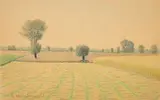 Gustav Wunderwald, Ohne Titel, Farb- und Bleistift auf chamoisfarbenem Velin