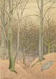 Gustav Wunderwald, Ohne Titel, Farb- und Bleistift auf chamoisfarbenem Velin