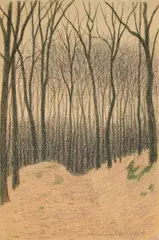Gustav Wunderwald, Ohne Titel, Farbstift auf chamoisfarbenem Velin
