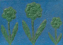 Jean Frédéric Schnyder, "drei Blumen", 1988, Öl auf Leinwand