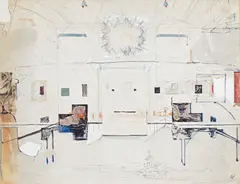Ernst Caramelle, Ohne Titel, 1997, Mischtechnik und Collage auf Transparentpapier