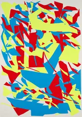 Ohne Titel (Messerschnitt) by Imi Knoebel, 1993, Farbserigrafie auf leichtem Karton, sold Feb 2025
