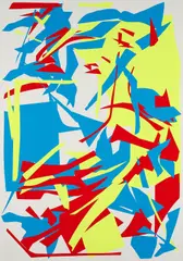 Ohne Titel (Messerschnitt) by Imi Knoebel, 1993, Farbserigrafie auf leichtem Karton, sold Sep 2024