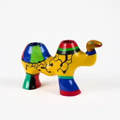 Chameau Vase by Niki de Saint Phalle, 1986, Polyester, farbig gefasst, mit zwei herausnehmbaren Wassergefäßen aus Ton, sold Jun 2025