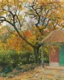Rodolphe Wytsman, "Der alte Kirschbaum", Pastellkreide auf Papier, auf Leinwand kaschiert