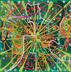 Eva & Adele, "Target Greengreen", 2008/10, Mischtechnik, collagiert auf Leinwand