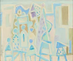 Eduard Bargheer, Prozession (auf Ischia), 1958, Öl auf Leinwand