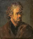 Rembrandt van Rijn, Brustbild eines bärtigen Mannes, Öl auf Holz