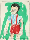 Jim Dine, Pinocchio coming from the green, 2011, Farblithografie auf Arches (Wasserzeichen)